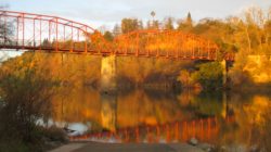 Fair Oaks Bridge, reflection, red bridge, American River, mornings, water, nature, outdoors, journal, beauty,