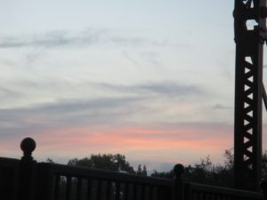 Fair Oaks Bridge, American River, water, sunrise, morning, colors, pink