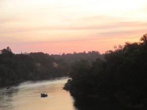 sunrise, morning, Fair Oaks Bridge, American River, peaceful, fishermen