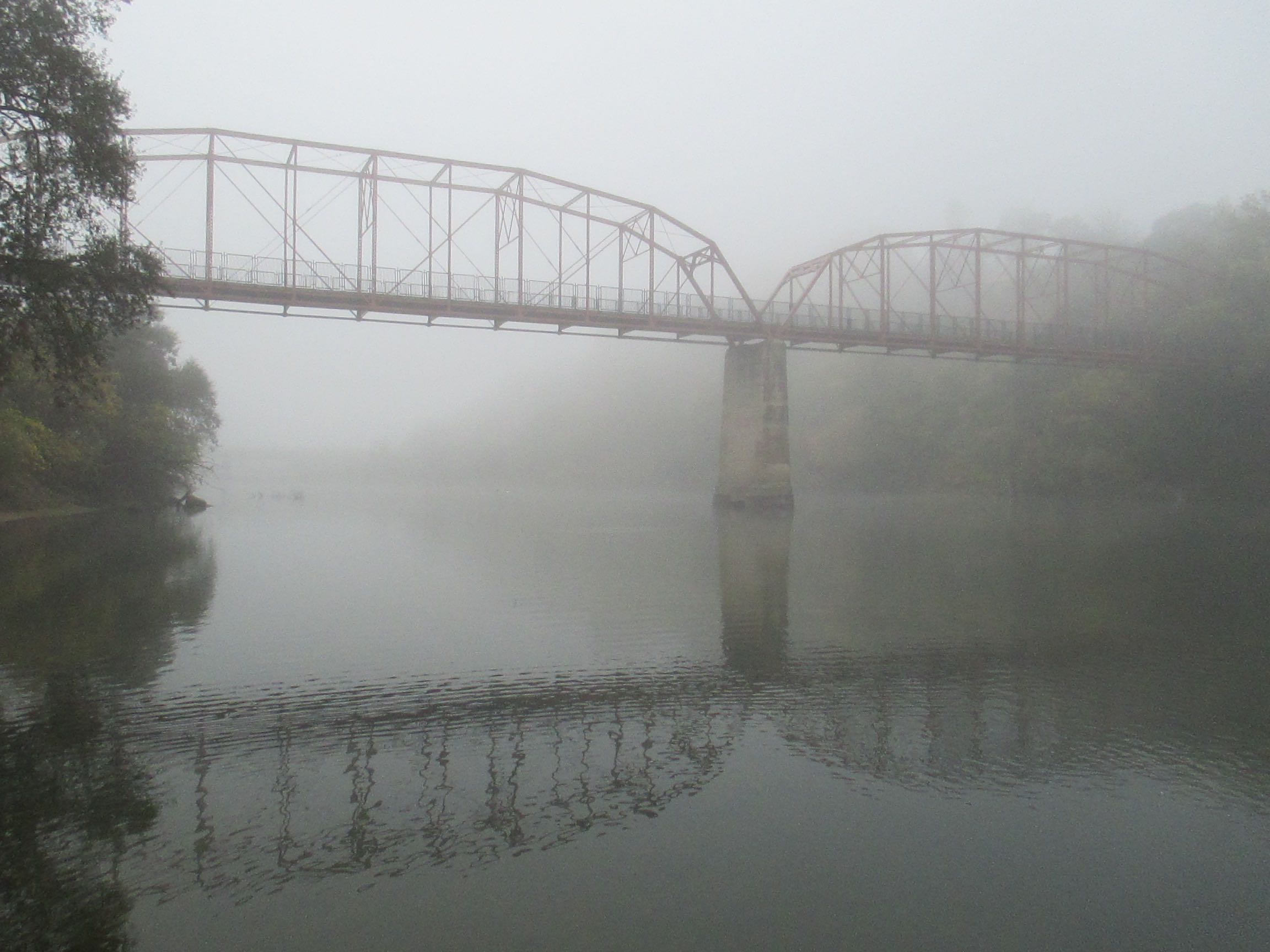 morning fog, fair oaks bridge, fog