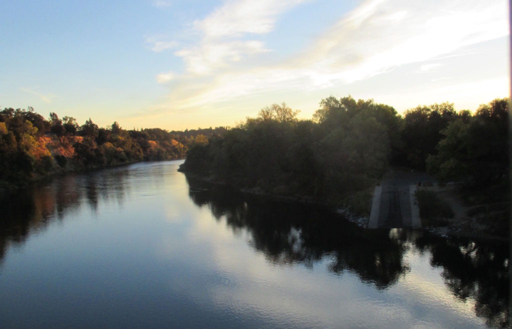 Fair Oaks Bluff, Fair Oaks Bridge, American River, mornings, nature, outdoors, river, writing, photography,clouds, reflection