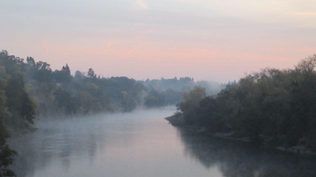 Fair Oaks Bridge, mornings, American River, sunrise, nature, outdoors, morning mist, fog,