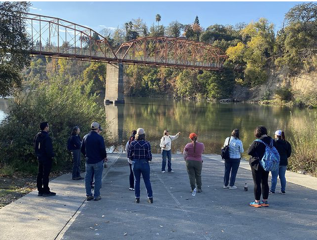 Fair Oaks Bridge, boat launch ramp, Fair Oaks, Wildlife Conservation Board, Annual American River tour, Janice Kelley, leader, tour guide, group